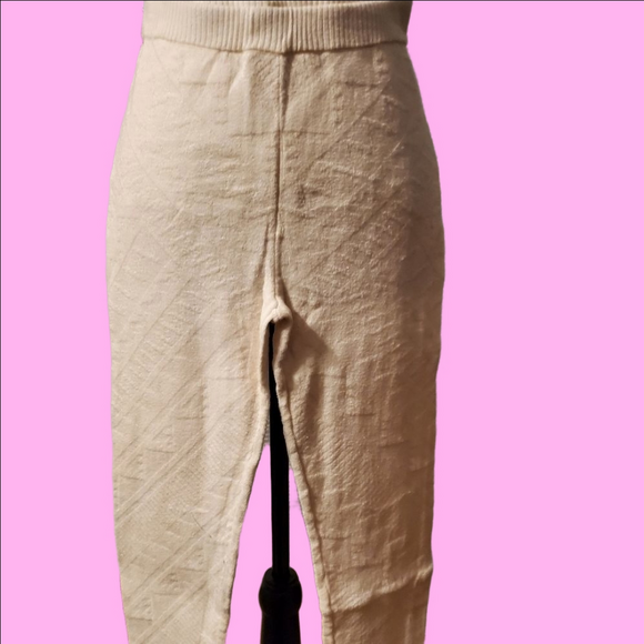 MASSIMO cream and gold leggings sz med - Picture 1 of 4